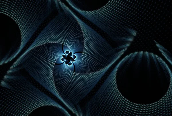 Intricate Spinning Design Flores Abstratas Ilustração Fundo Preto — Fotografia de Stock
