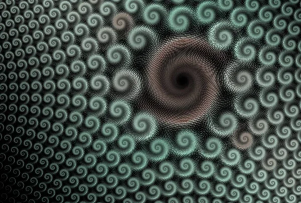 Diseño Espiral Abstracto Verde Ilustración Fondo Negro —  Fotos de Stock