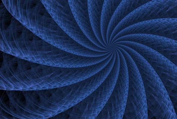 Intricate Azul Azul Escuro Abstrato Torção Espiral Ondas Design — Fotografia de Stock