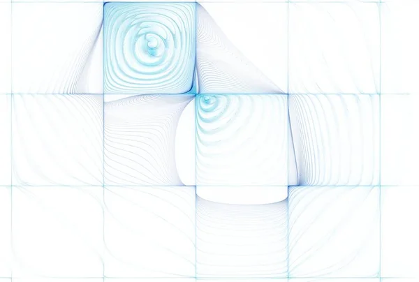 Komplizierte Quadrate Abstraktes Design Digitales Fraktalbild Auf Weißem Hintergrund — Stockfoto