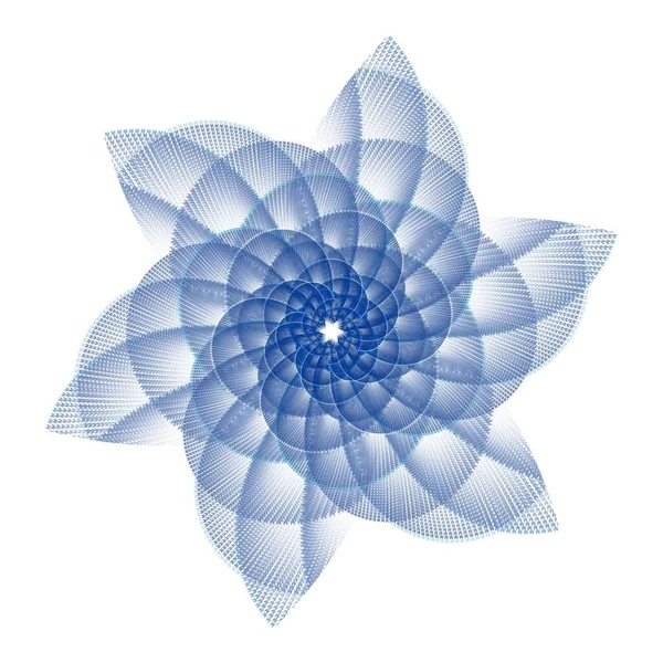 Kék Fraktál Virág Fehér Háttér — Stock Fotó