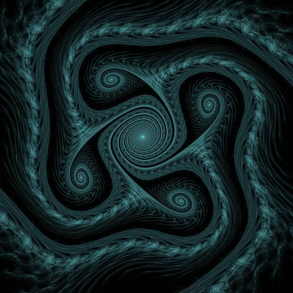 Абстрактный Спиральный Дизайн Иллюстрация Черный Фон — стоковое фото