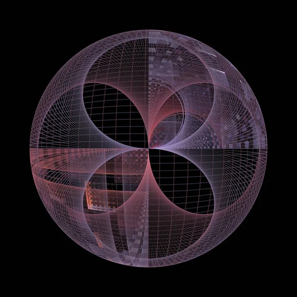 Intrincado Vermelho Violeta Corda Esfera Design Abstrato Fractal Sobre Fundo — Fotografia de Stock