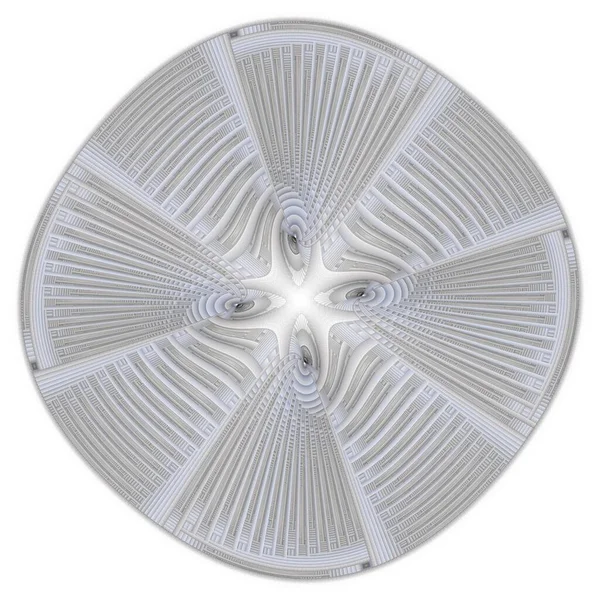 Круглая Металлическая Пластина Белом Фоне — стоковое фото