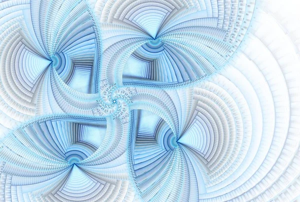 Pola Spiral Fraktal Biru Komputer Menghasilkan Latar Belakang Abstrak — Stok Foto