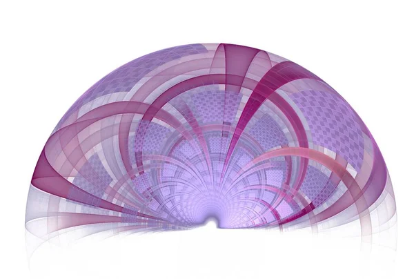 Rosa Violeta Intrincados Cintas Semi Esfera Diseño Abstracto Fractal Sobre — Foto de Stock
