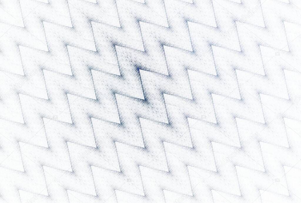 intricate sharp waves abstract design, fractal on a white background