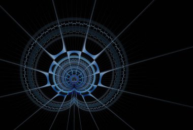 Fraktal disk serisi. Bilim, teknoloji ve tasarım konularındaki dairesel elementlerin bileşimi