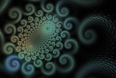 Fraktal arkaplan serisi. Dizayn iş akışı için spiral çizgilerin ve elementlerin bileşimi