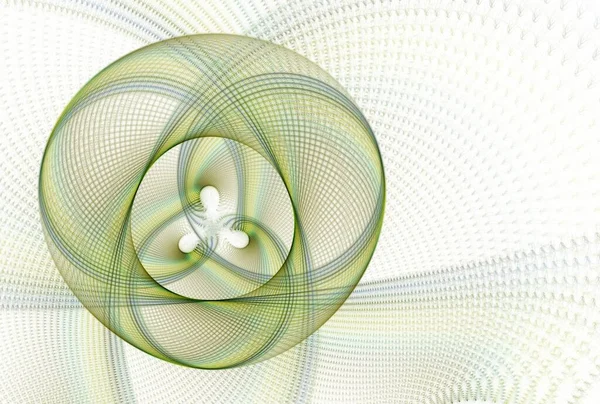 Komplizierte Grüne Saitenkugel Abstraktes Design Fraktal Mit Umgekehrten Farben Auf — Stockfoto