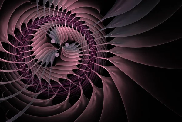 abstract design of blue and white fractal spirals on the subject of science, technology and art