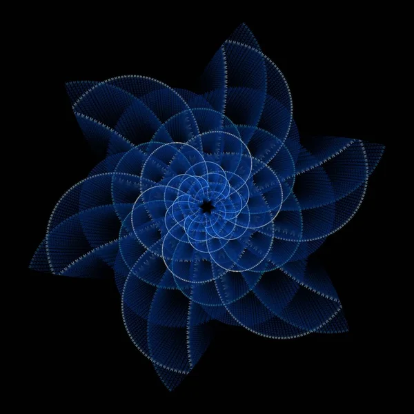 Flor Fractal Azul Obra Arte Digital Para Diseño Gráfico Creativo — Foto de Stock