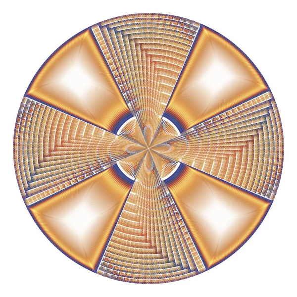 Złoty Fraktalny Element Promieniowy Projektowania — Zdjęcie stockowe