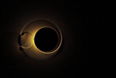 Soyut geometrik ölçekli sicim portalı, dijital fraktal resim 