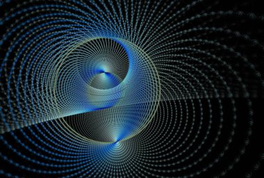 Fraktal arkaplan serisi. Bilim, teknoloji ve tasarım konularındaki çizgi ve ışıkların birleşimi