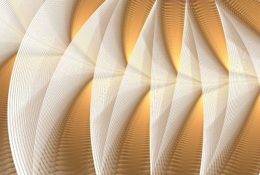 karmaşık altın dalgalanma dalgaları tasarımı, soyut renk arkaplanı, 3 boyutlu illüstrasyon