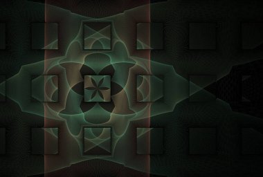 Karmaşık soyut çiçek tasarımı, 3 boyutlu illüstrasyon, beyaz arkaplan