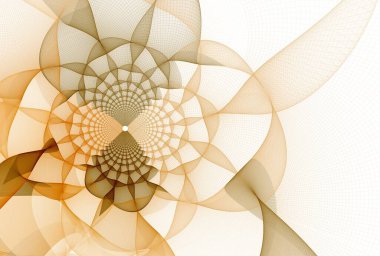 Psikedelik dalgalı çiçek dijital fraktal görüntü