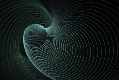 Soyut eğriler yaratıcı tasarım, ters renkte fraktal 