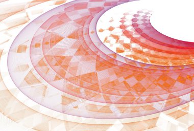 karmaşık dalgalanma diski, kubbe tasarımı, soyut renkli süs, 3 boyutlu illüstrasyon