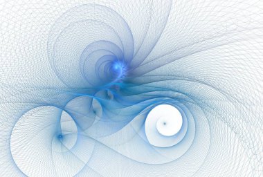 Yaratıcı grafik tasarımı için mavi spiral fraktal desen, dijital sanat çalışması