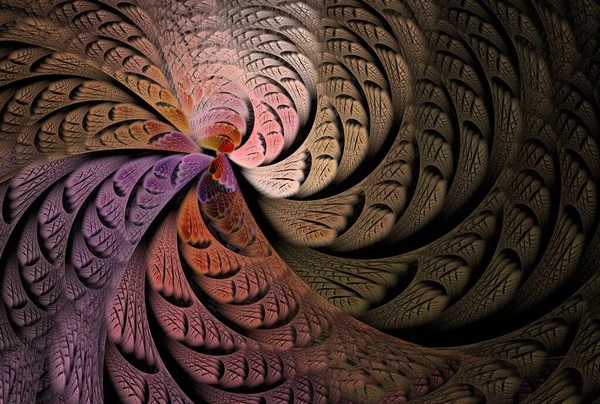 Kompliziertes Design Gedämpfter Orangefarbener Abstrakter Spiralförmiger Wellen — Stockfoto