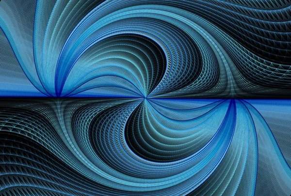 Padrão Espiral Fractal Azul Computador Gerado Fundo Abstrato — Fotografia de Stock