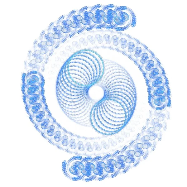 白色背景的蓝色螺旋形结构 — 图库照片