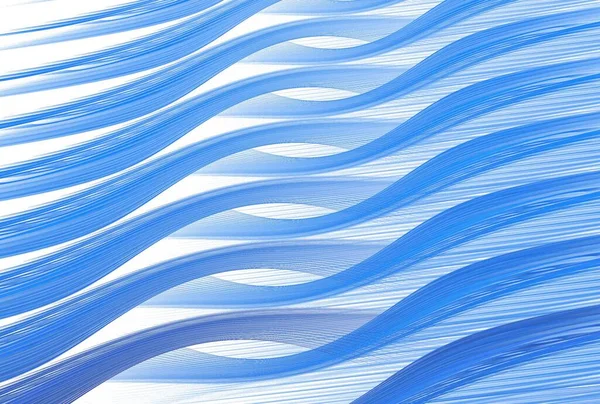 Curva Intricada Azul Ondas Lineares Design Abstrato Fractal Sobre Fundo — Fotografia de Stock