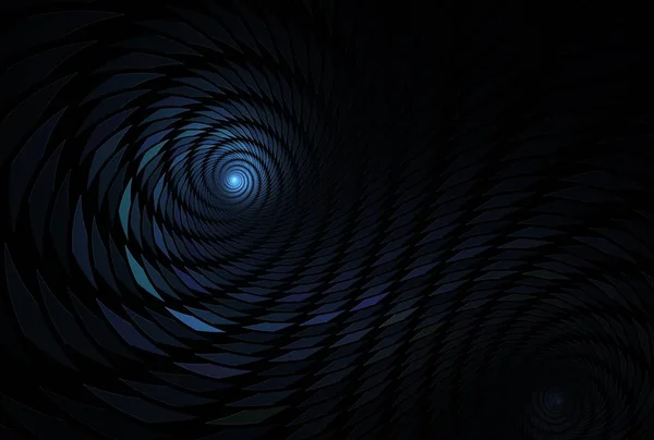 Diseño Espiral Abstracto Azul Ilustración Sobre Fondo Oscuro — Foto de Stock