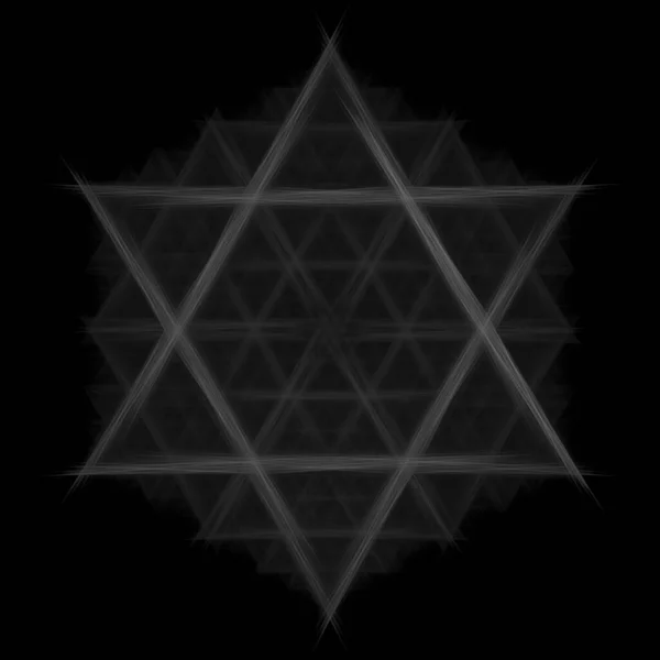 Abstracte Fractal Achtergrond Met Witte Driehoeken — Stockfoto