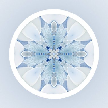 Renkli soyut çiçek dalgaları tasarımı, 3 boyutlu illüstrasyon, beyaz arkaplan