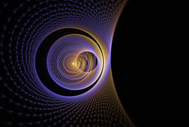 Soyut fraktal arkaplan. Bilim, teknoloji ve tasarım konularındaki spiral çizgilerin ve şekillerin bileşimi