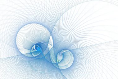 Mavi spiral serisi. Bilim ve teknoloji üzerine projeleriniz için fraktal radyal patlama paterni bileşimi