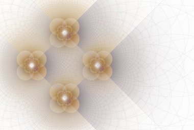 Dalgalar soyut tasarım, çiçek konsepti, 3 boyutlu illüstrasyon, beyaz arkaplan