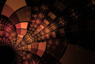 Yaratıcı eğriler soyut tasarım, ters renkte fraktal 