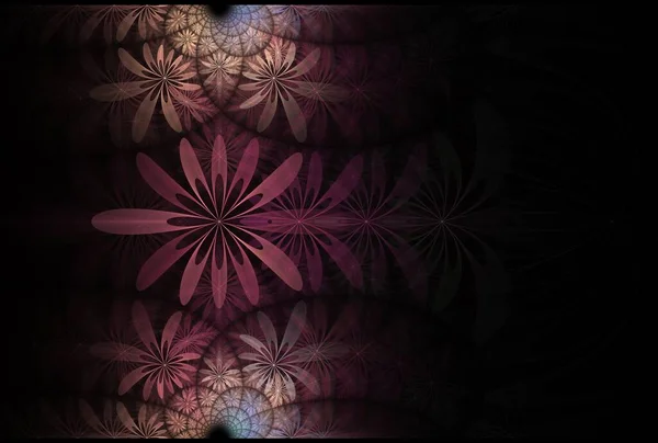Deep Purple Und Rosa Spinnerei Abstrakte Blume Wellen Design Illustration — Stockfoto