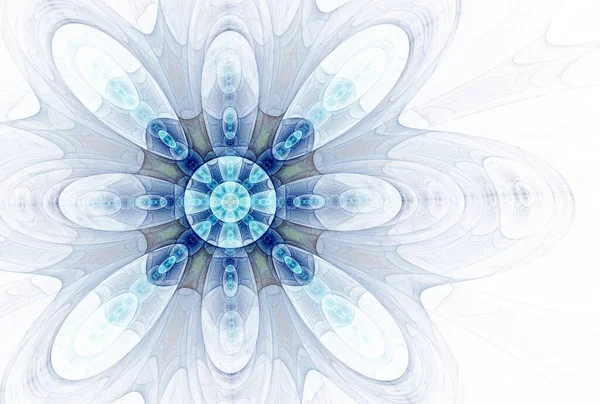 Flor Fractal Azul Obra Arte Digital Para Design Gráfico Criativo — Fotografia de Stock