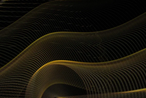 Żółty Skomplikowane Echo Fale Abstrakcyjny Design Fraktal Odwróconymi Kolorami Czarnym — Zdjęcie stockowe