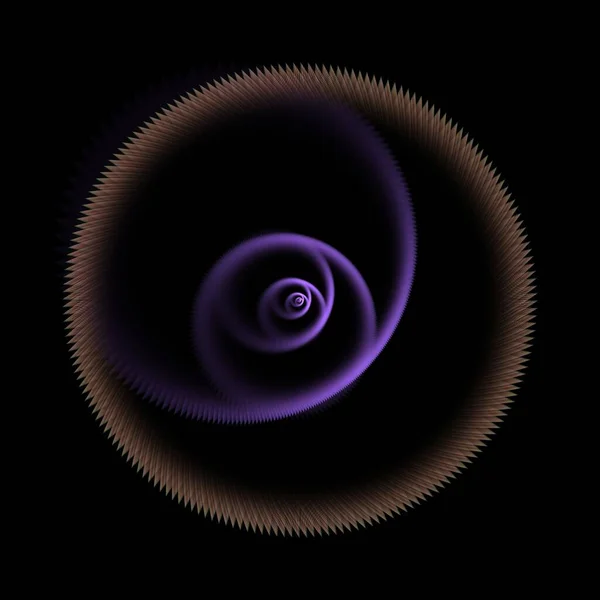 輝く螺旋状の抽象的なフラクタルの背景が — ストック写真