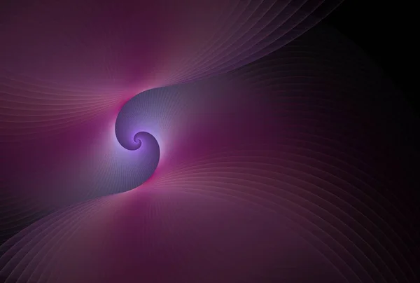 Diseño Espiral Abstracto Violeta Púrpura Ilustración Fondo Negro — Foto de Stock