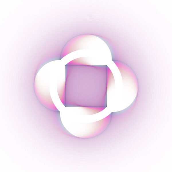 3d rendering of a white and pink paper ball on a light background