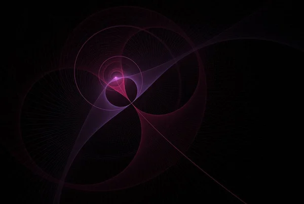 Purple and violet abstract spiral design, 3D illustration, black background