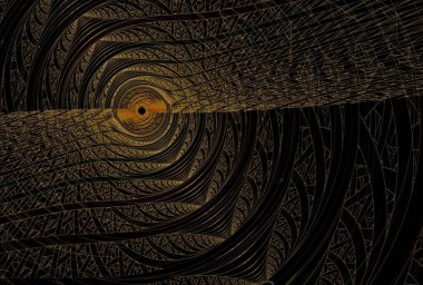 Siyah arkaplanda bukalemun gözü dijital fraktal görüntü 