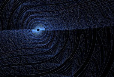 Siyah arkaplanda bukalemun gözü dijital fraktal görüntü 