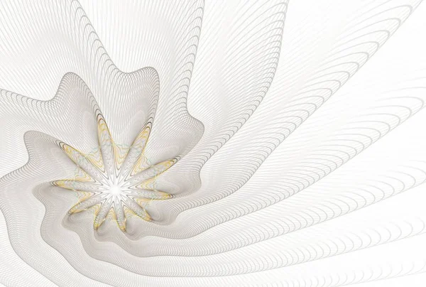 Dijital Fraktal Dalgalar Soyut Tasarım Çiçek Konsepti Boyutlu Illüstrasyon Beyaz — Stok fotoğraf