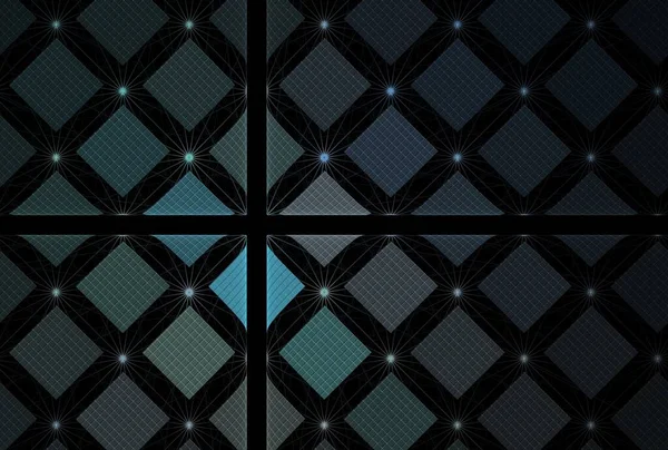 Геометрический Рисунок Ромба Звездами Цифровое Фрактальное Изображение Черном Фоне — стоковое фото