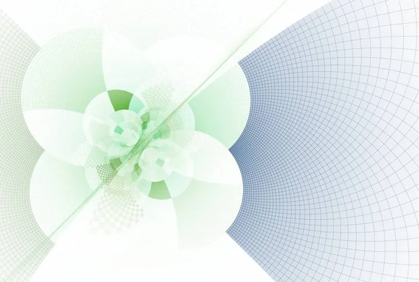 Digitale Fraktalwellen Abstraktes Design Blumenkonzept Illustration Weißer Hintergrund — Stockfoto