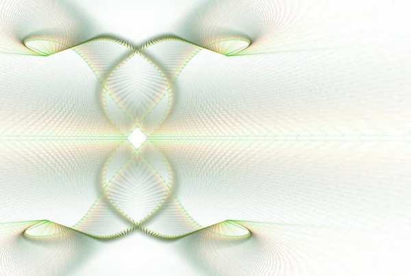 Abstrakte Symmetrie Mit Geometrischen Wellen Digitales Fraktalbild Auf Weißem Hintergrund — Stockfoto