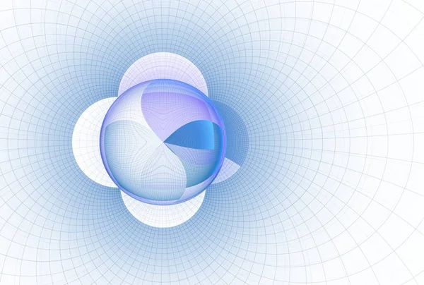 Abstract sphere net, digital fractal image on white background